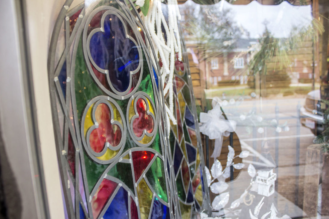 Stained glass from old business adds even more color to Marietta flower